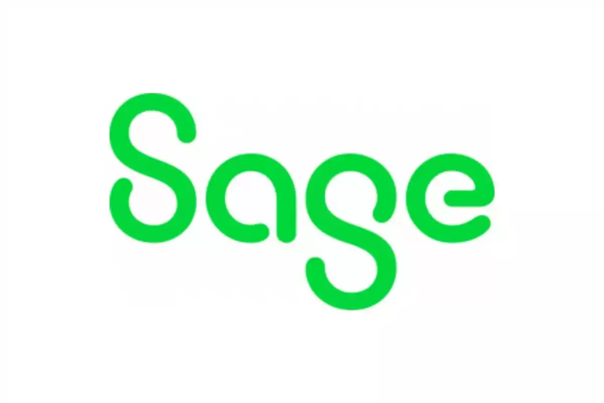Logo de la empresa Sage en color verde sobre fondo blanco