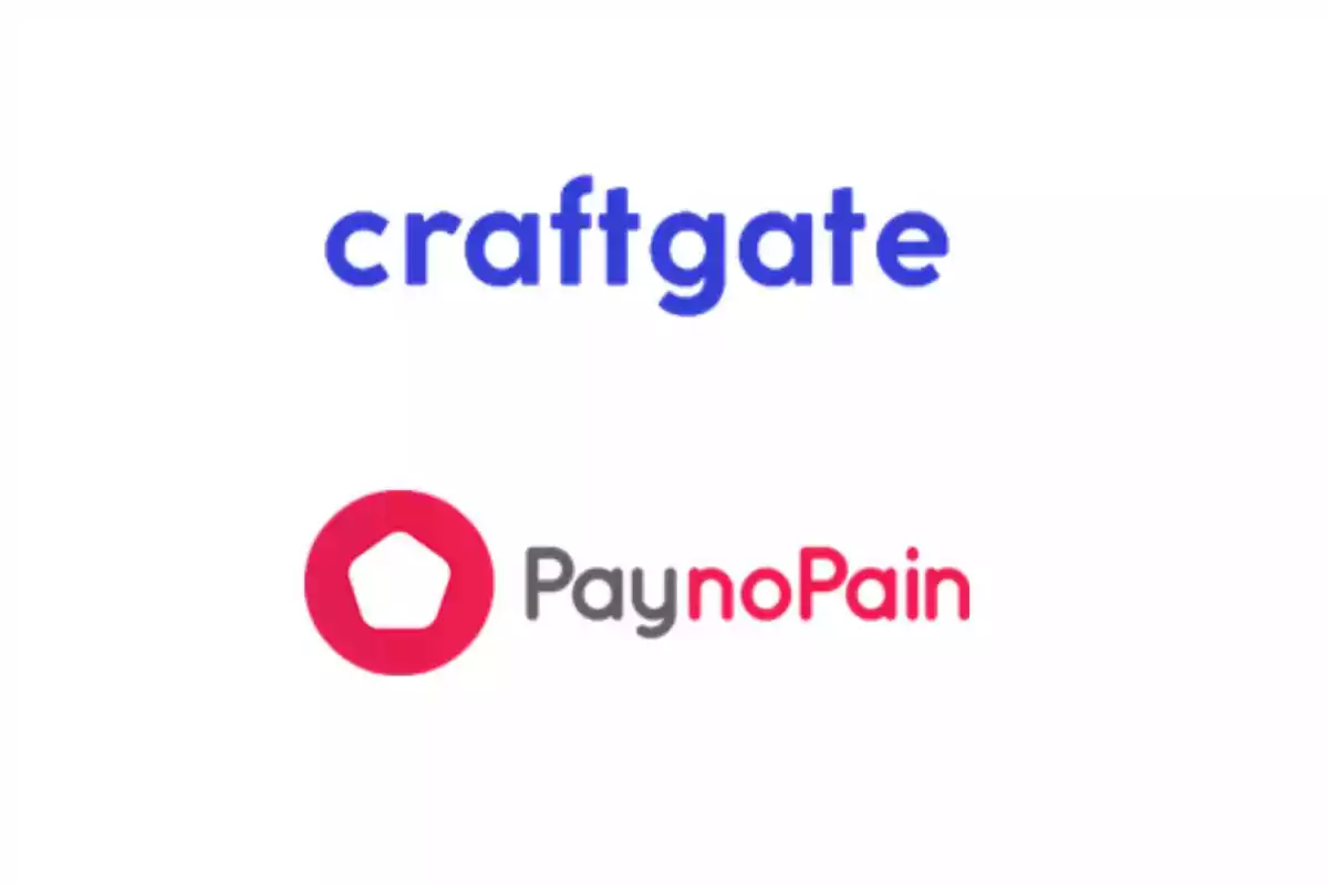 Logos de craftgate y PaynoPain sobre fondo blanco