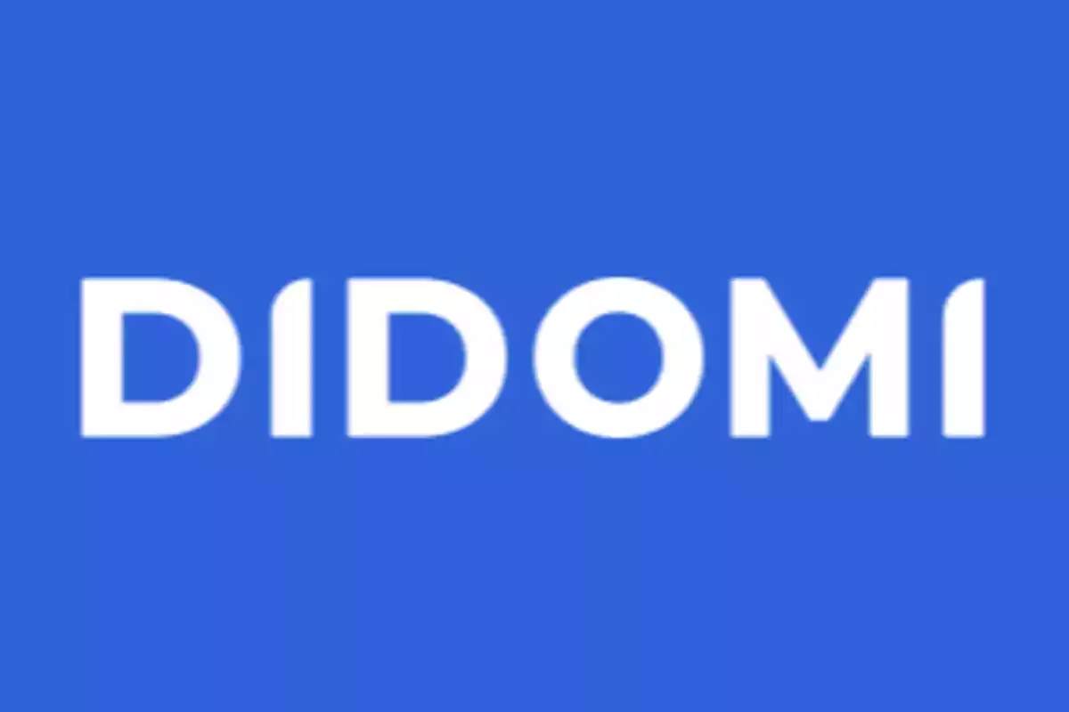Logo de Didomi con fondo azul y letras blancas