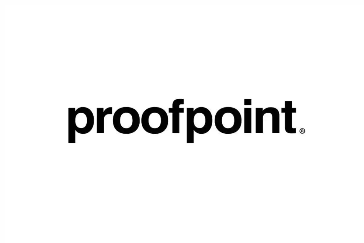 Logo de la empresa Proofpoint en letras negras sobre fondo blanco
