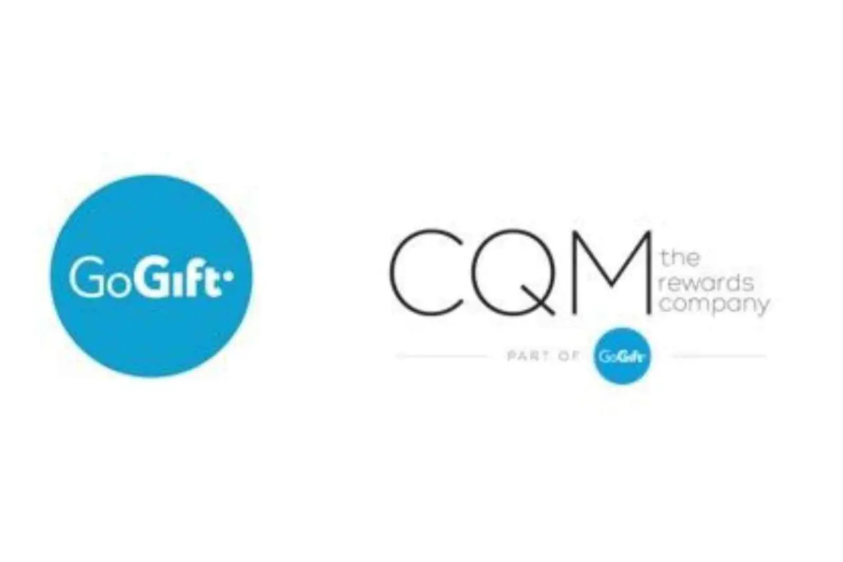 Logotipos de GoGift y CQM the rewards company sobre fondo blanco Logotipos de GoGift y CQM the rewards company sobre fondo blanco