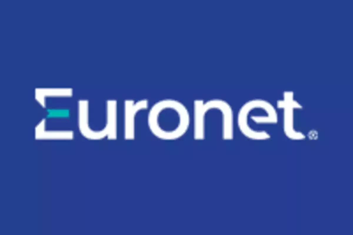 Logotipo de Euronet sobre un fondo azul.