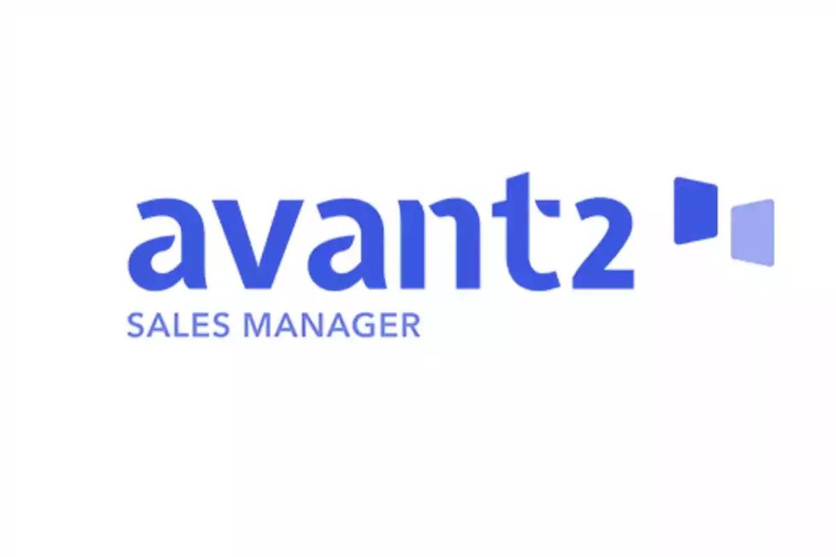 Logo de Avant2 Sales Manager en color azul.