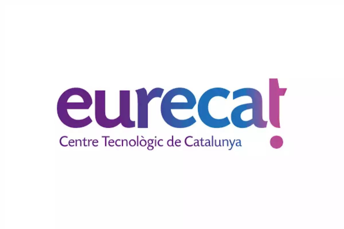 Logotipo de Eurecat Centre Tecnològic de Catalunya con letras en tonos morados y azules sobre fondo blanco.