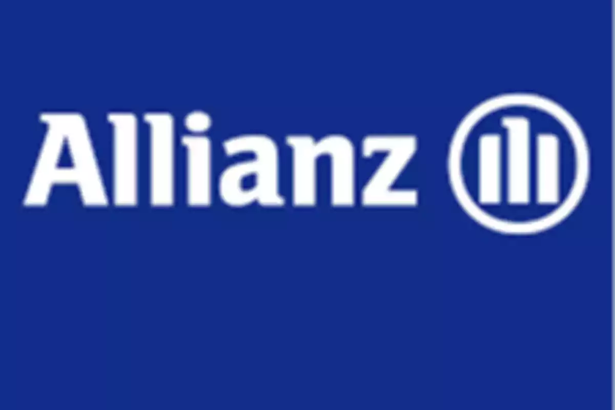 Logo de Allianz sobre fondo azul.