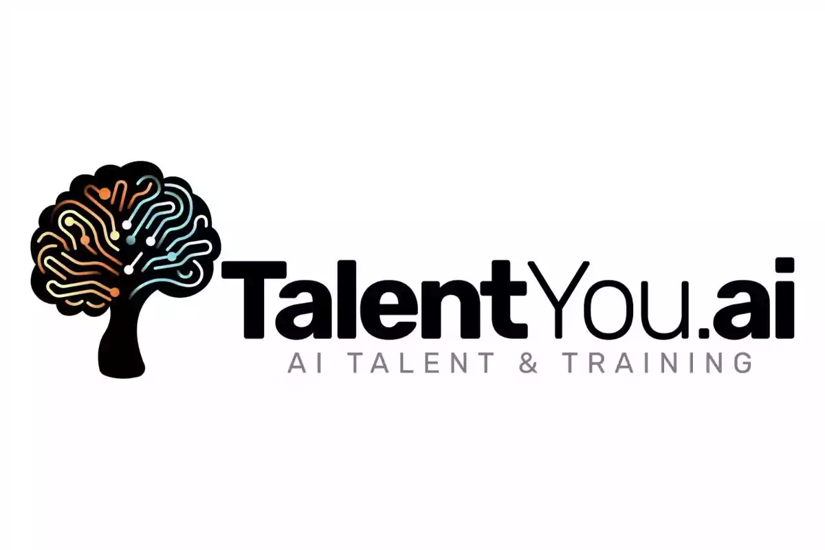 Logotipo de TalentYou.ai con un árbol estilizado que representa un cerebro y el texto "AI Talent & Training".