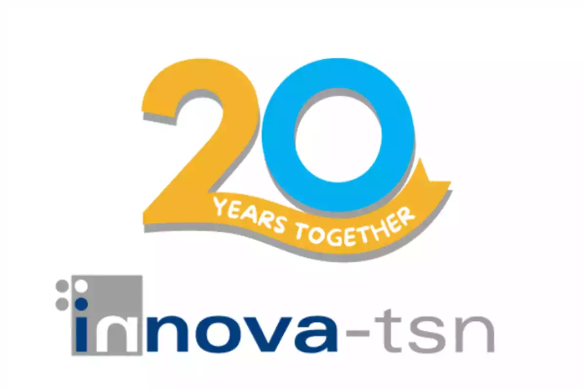 Logotipo de Innova-TSN celebrando 20 años juntos.