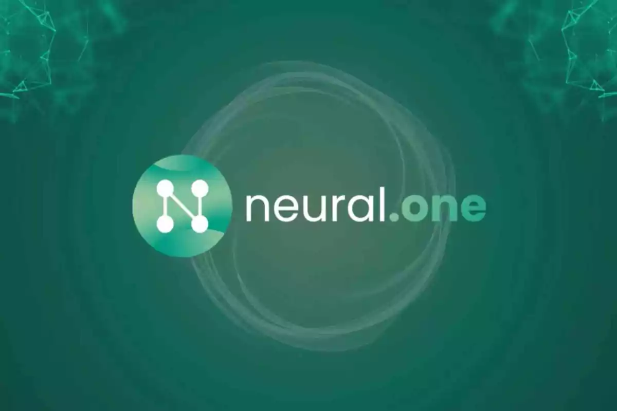 Logo de Neural.one sobre un fondo verde con diseño de red.