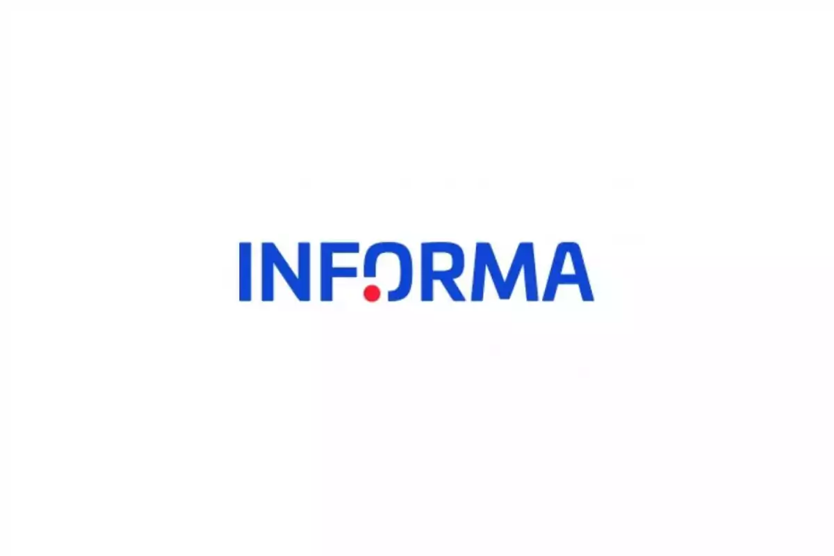 Logotipo de la palabra "INFORMA" en letras azules con un punto rojo dentro de la letra "O".