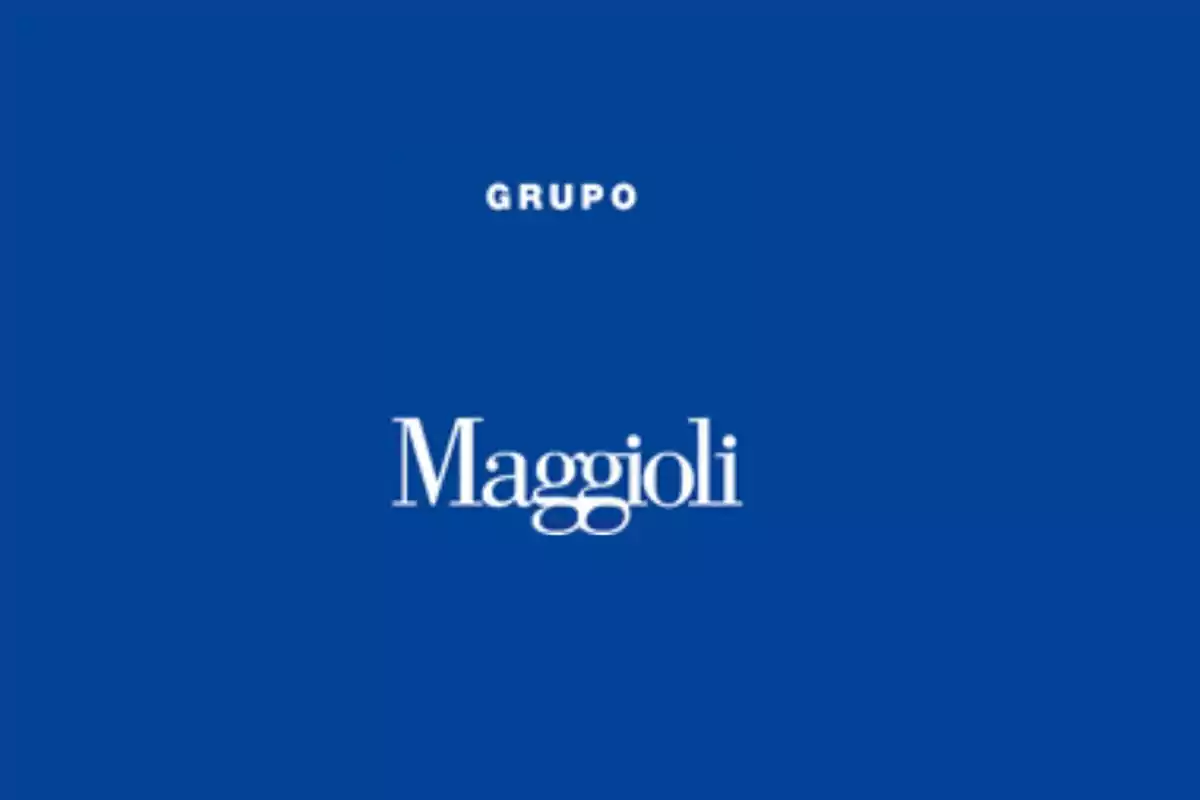 Fondo azul con el texto "Grupo Maggioli" en blanco.