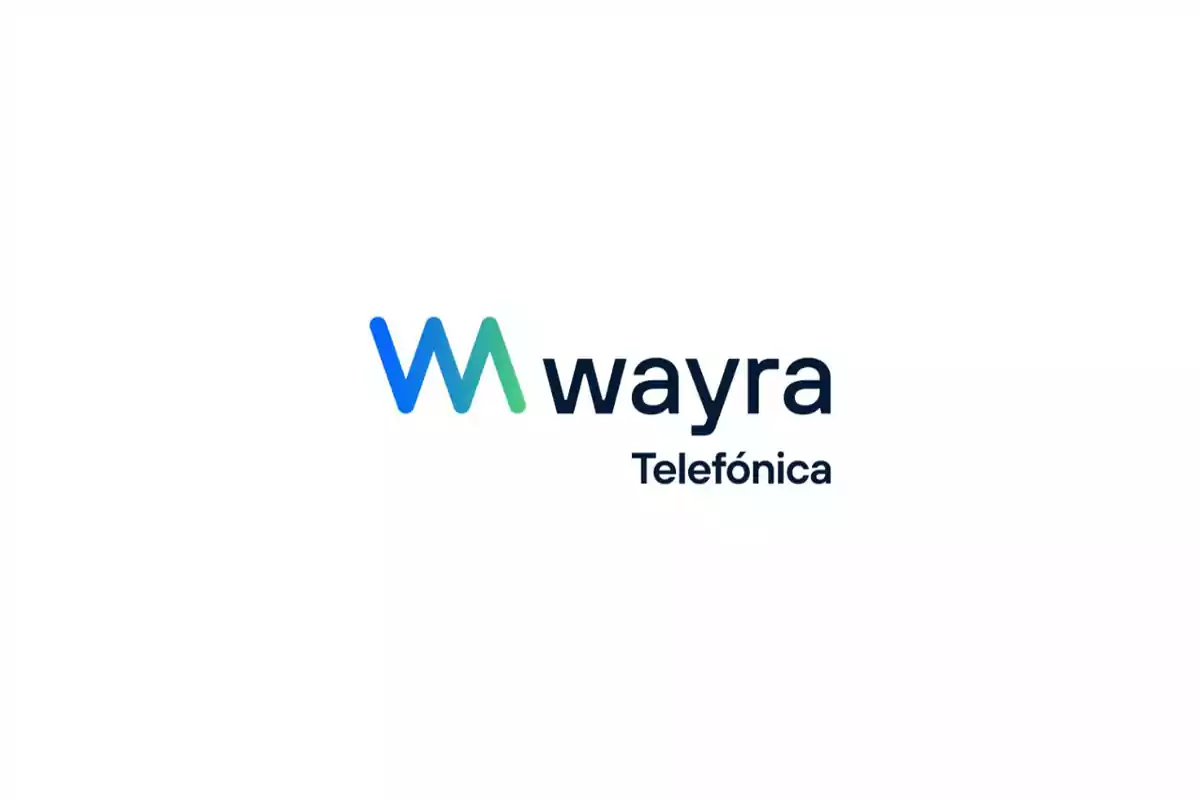 Logotipo de Wayra Telefónica con las letras "W" y "M" en azul y verde.