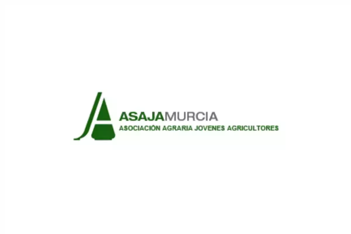 Logotipo de ASAJA Murcia con texto "Asociación Agraria Jóvenes Agricultores" en fondo blanco.