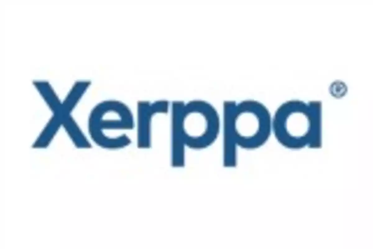 Logotipo de Xerppa en letras azules sobre fondo blanco.